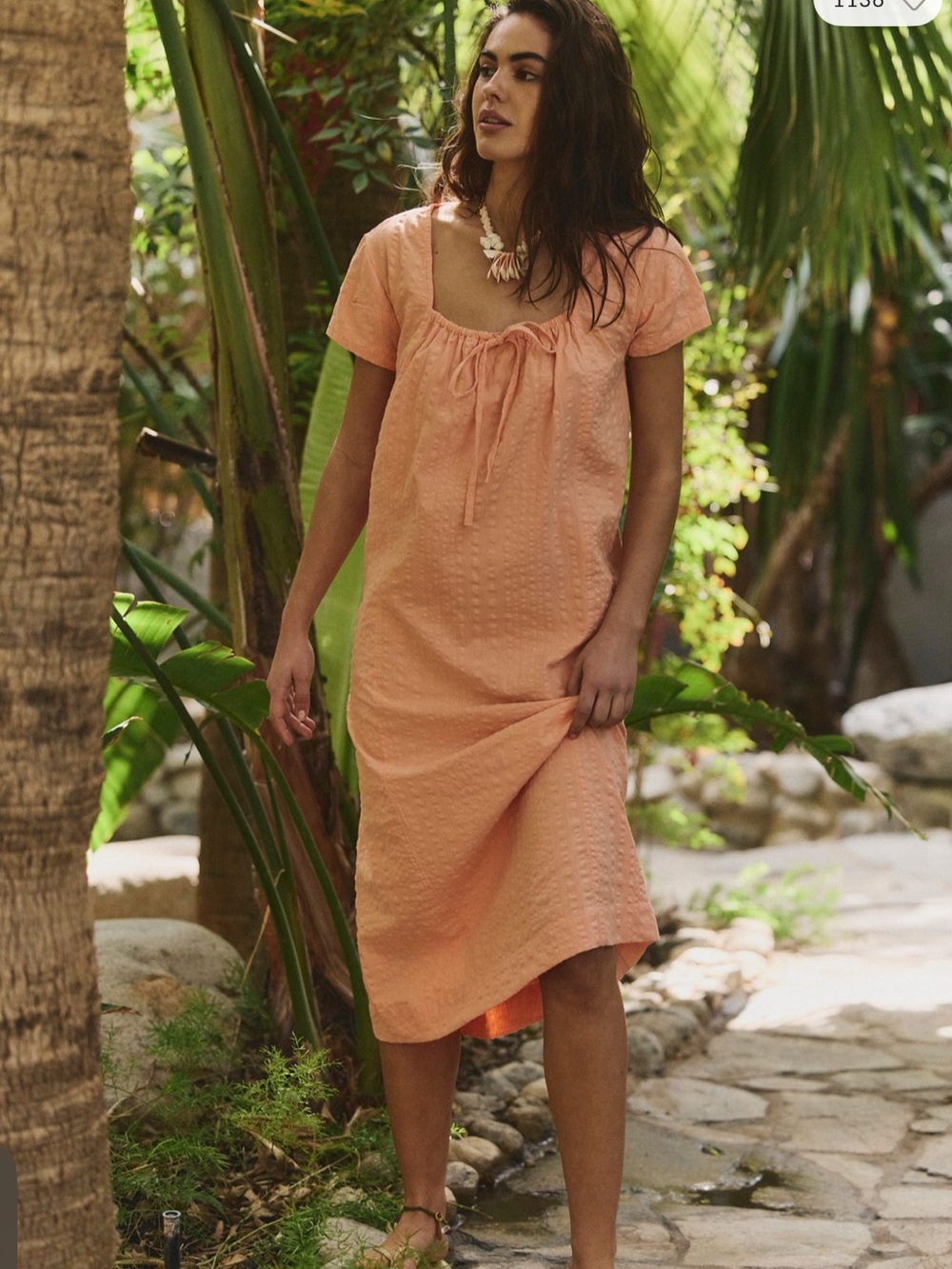 NWOT Free People Aria Midi Dress in Spring Melon SMALL